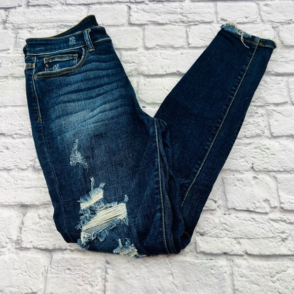 Judy Blue Womens Jeans Size 5/27 Skinny Fit Distressed Frayed Hem - Picture 1 of 11